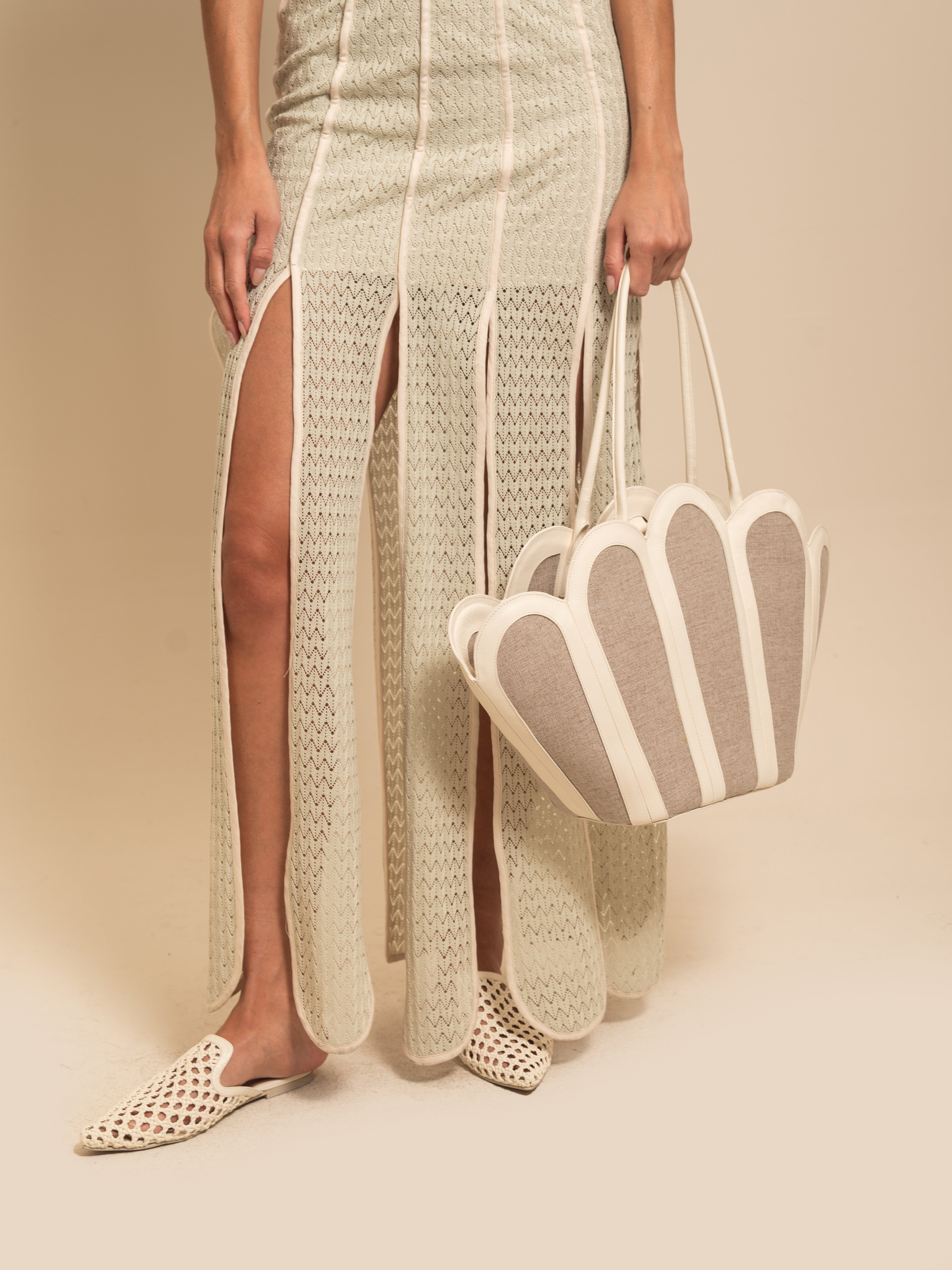 ABANICO TOTE IVORY