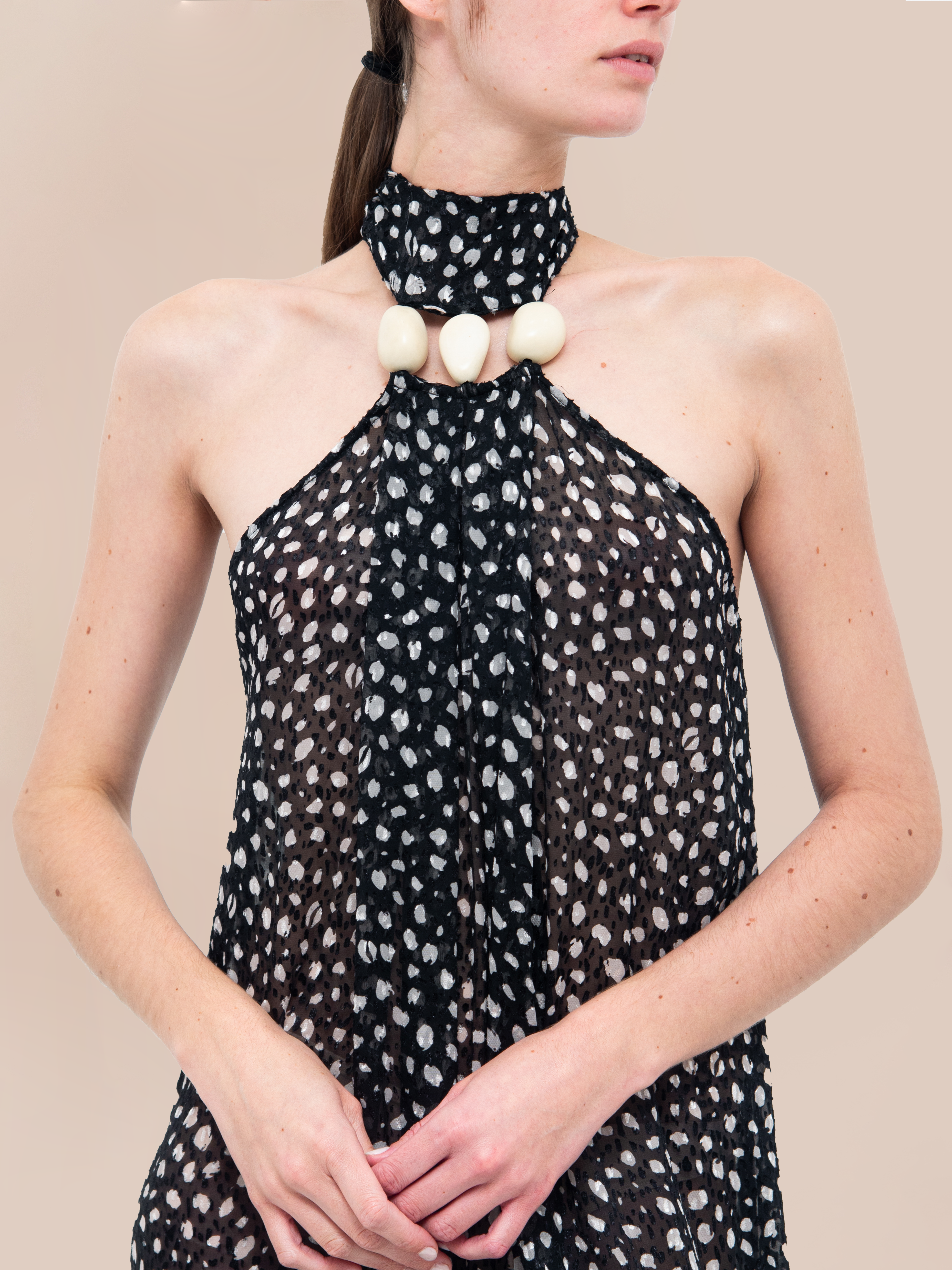 CARLY DRESS BLACK ANIMAL DOTS