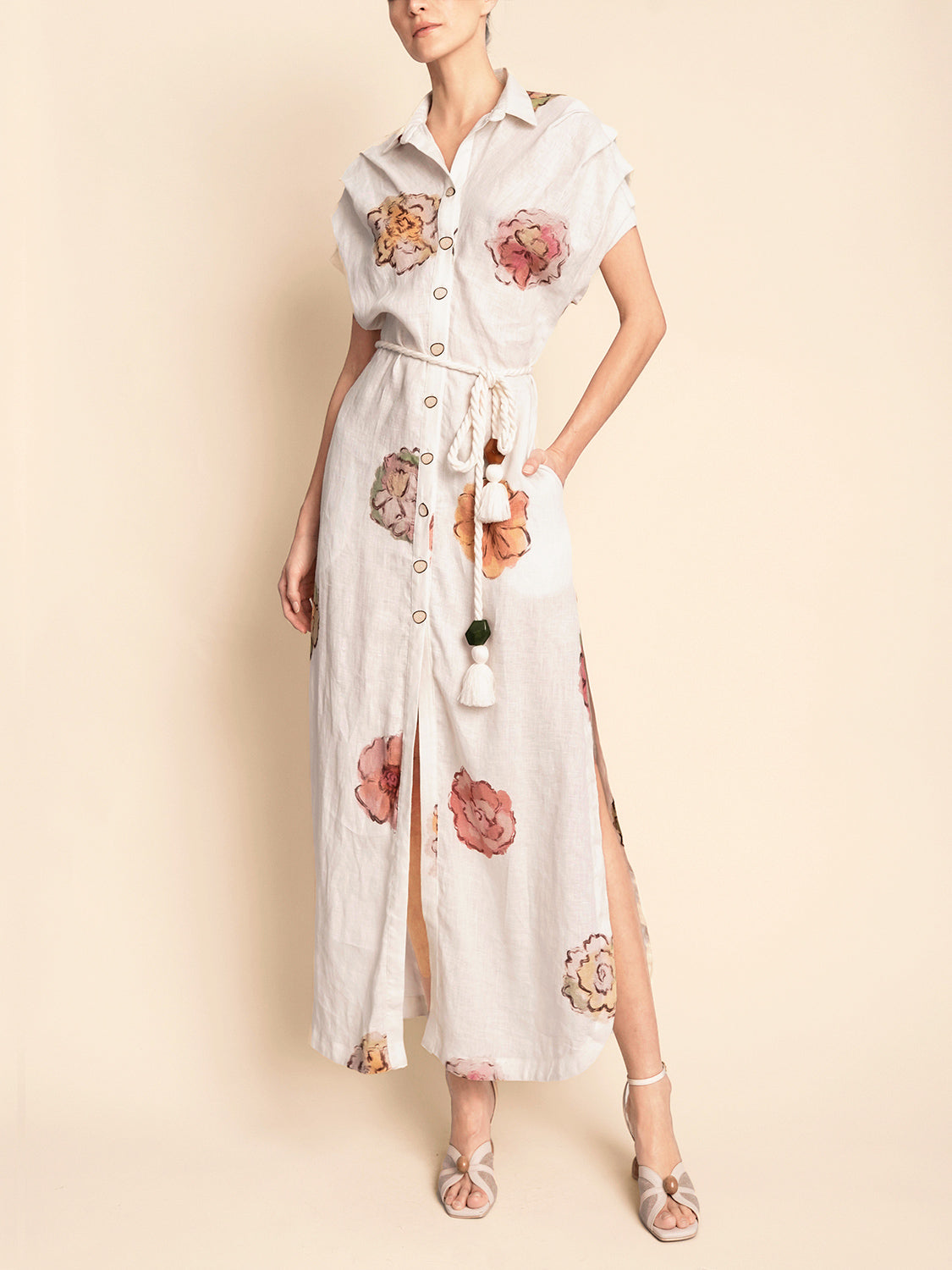 EUDORA DRESS IVORY BIG FLORAL