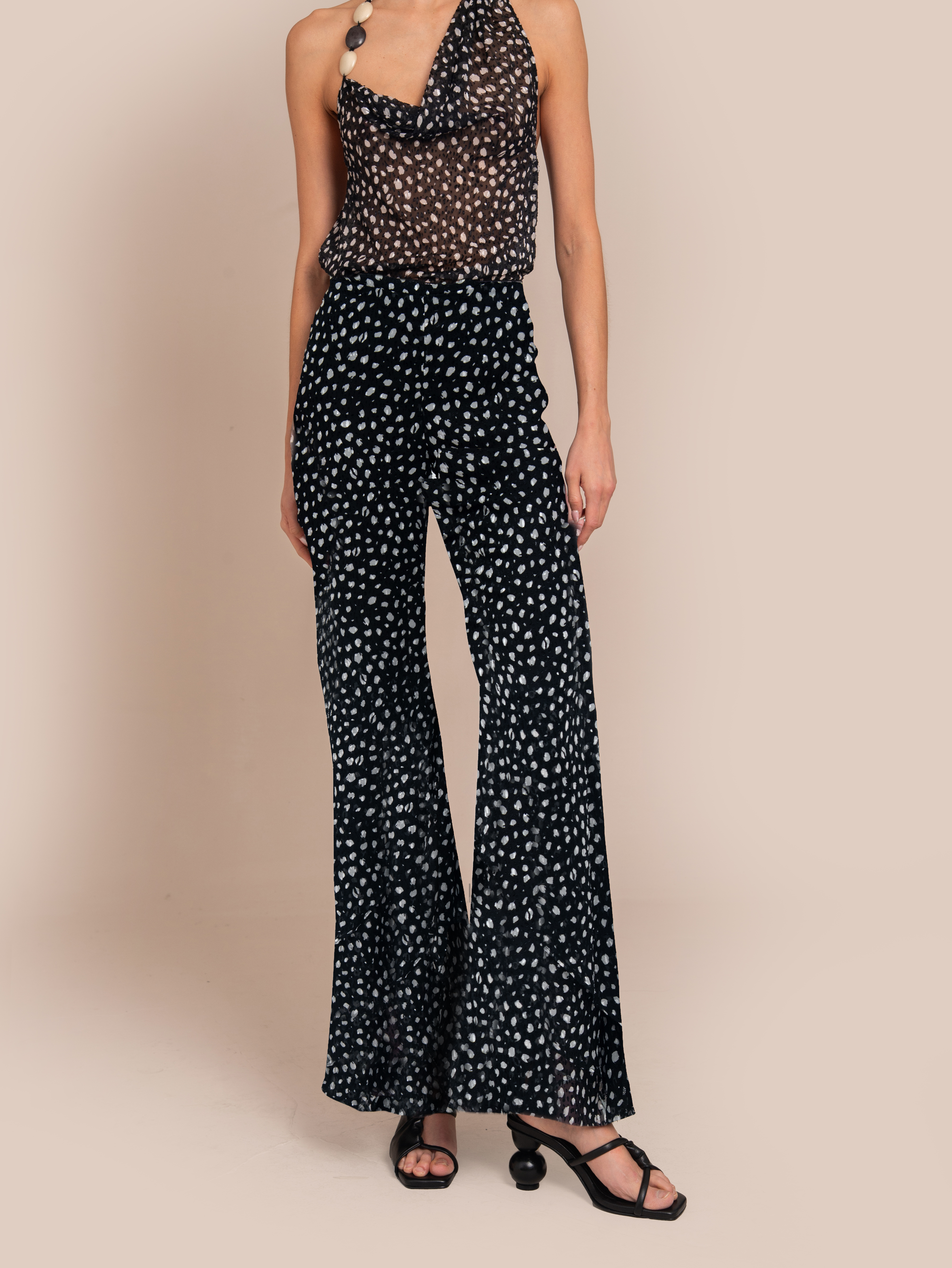 SARABI PANT BLACK ANIMAL DOTS