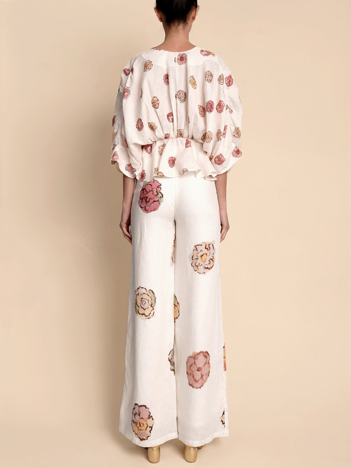 PANTALÓN SARABI IVORY MINI FLORAL